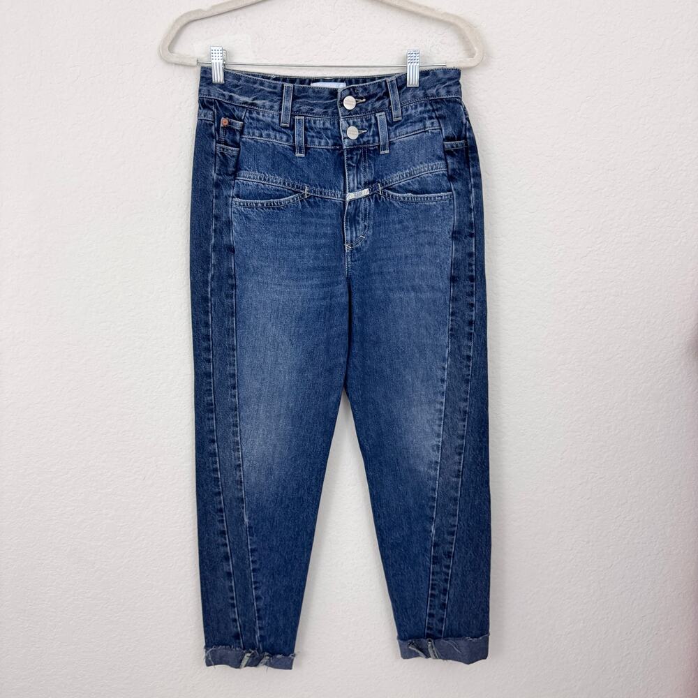 Closed Womens Organic Cotton Denim Jeans Size 26 High Rise Button Italy Blue